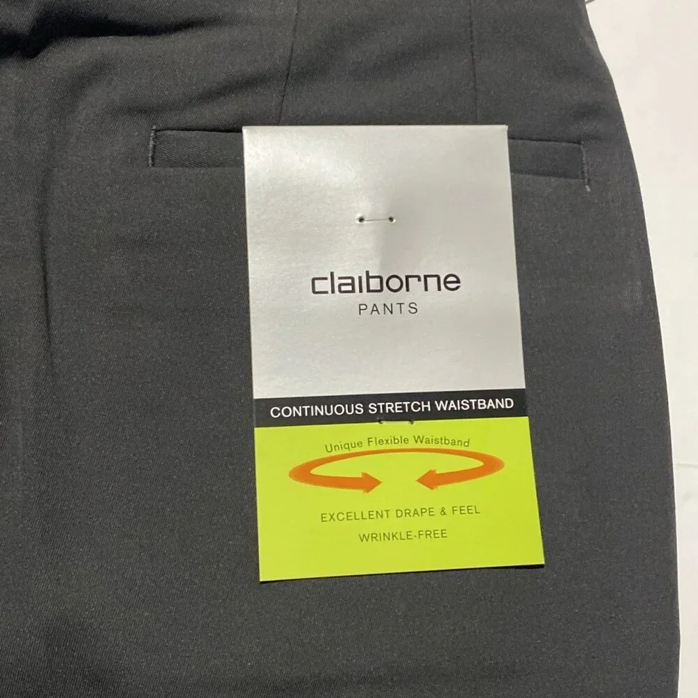 Claiborne Dress pants 42 x 32 Plain front charcoal gray NWT - Picture 6 of 7